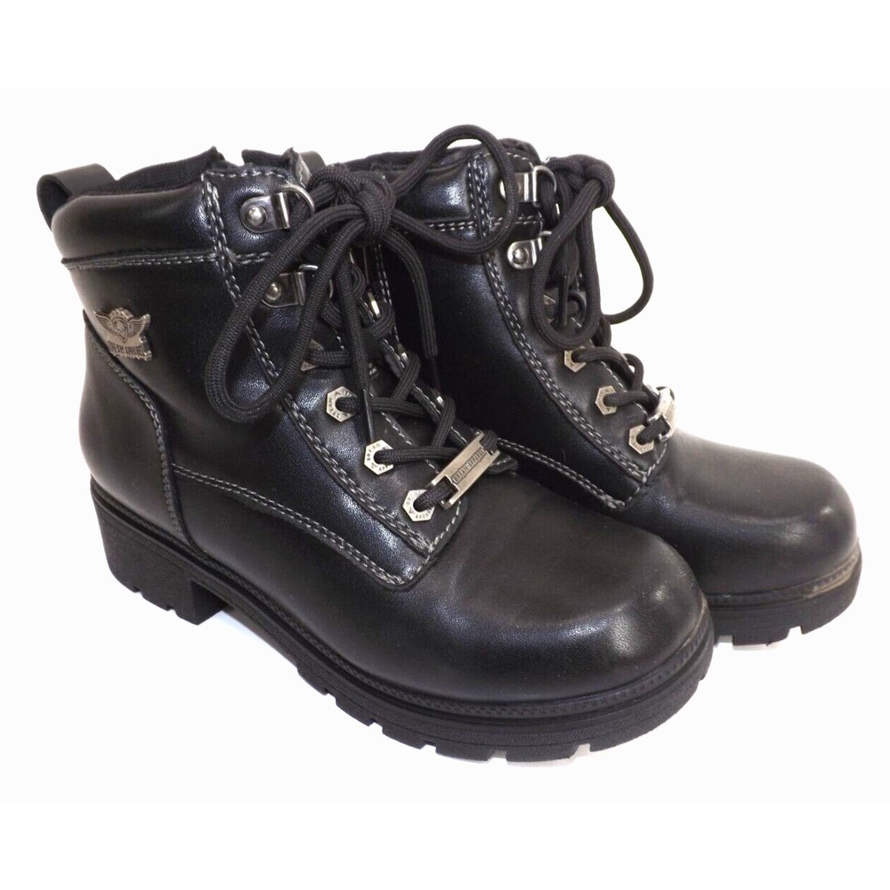Dream Apparel Motorcycle Riding Biker Ankle Boots Black Zipper - LADIES SIZE 6½